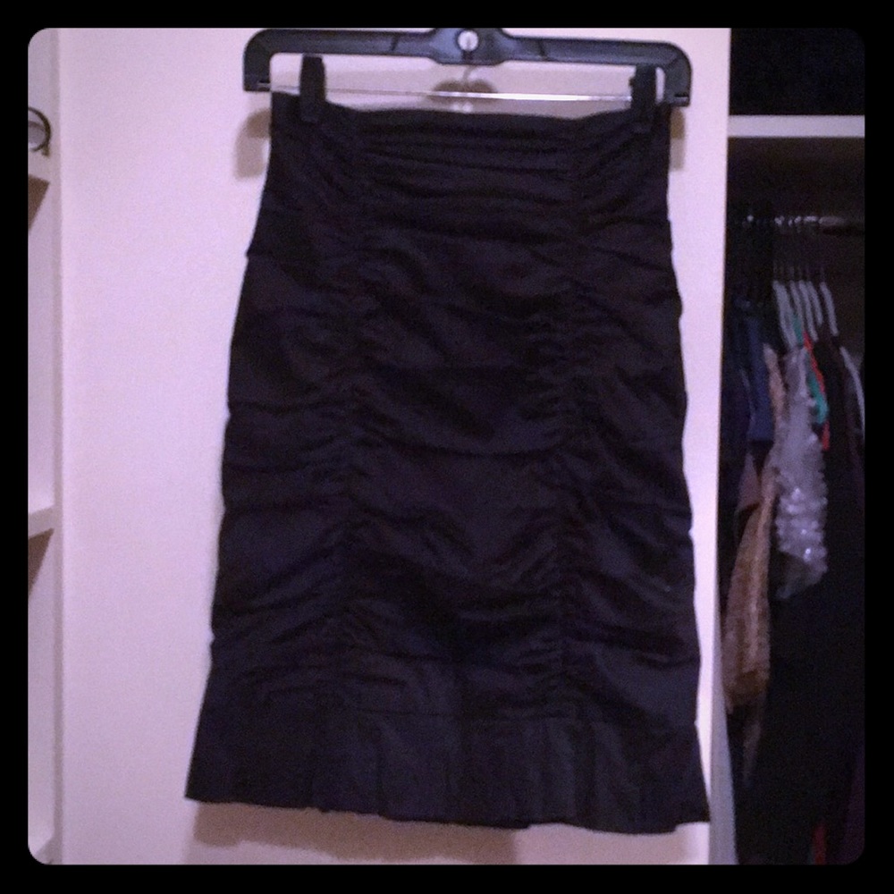 Nanette Lepore Ruched black skirt